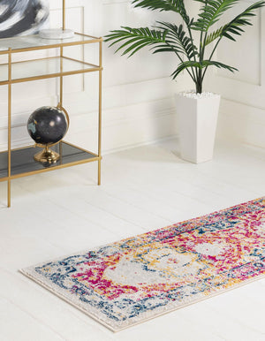 Pink Gray 2' x 6' Madeline Vintage Runner Area Rug 100% Polypropylene Distressed Traditional Carpet for Classic Interior Home Design for Sale at Rug Engine