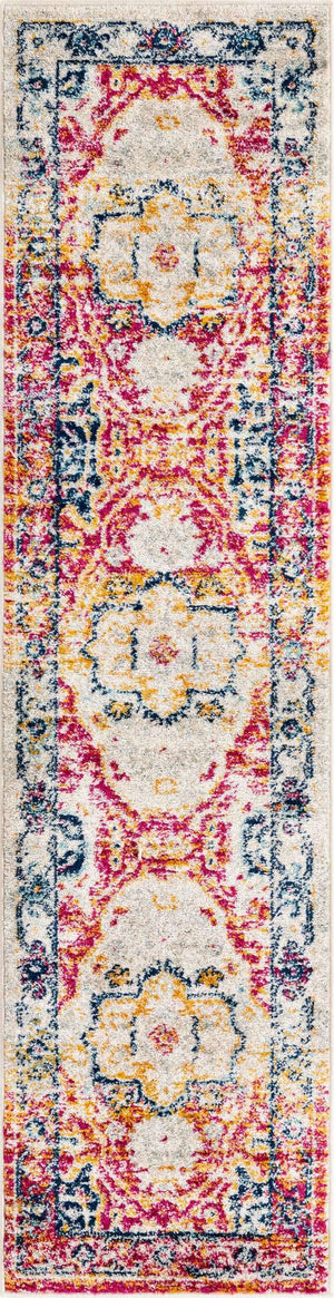 Pink Gray 2' x 8' Madeline Vintage Runner Area Rug 100% Polypropylene Distressed Traditional Carpet for Classic Interior Home Design for Sale at Rug Engine