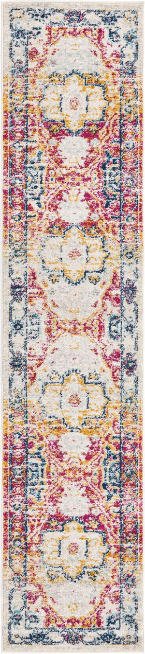 Pink Gray 2' x 9' 10 Madeline Vintage Runner Area Rug 100% Polypropylene Distressed Traditional Carpet for Classic Interior Home Design for Sale at Rug Engine