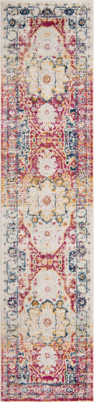 Pink Gray 2' 11 x 13' Madeline Vintage Runner Area Rug 100% Polypropylene Distressed Traditional Carpet for Classic Interior Home Design for Sale at Rug Engine