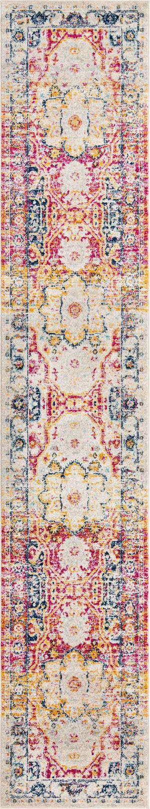 Pink Gray 2' 11 x 16' Madeline Vintage Runner Area Rug 100% Polypropylene Distressed Traditional Carpet for Classic Interior Home Design for Sale at Rug Engine