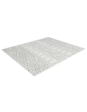 Ivory Aqua 10' x 14' Paxon Trellis Rectangle Area Rug Geometric Durable Stain Resistant Easy Clean Carpet for Modern Interior Home Decor for Sale at Rug Engine