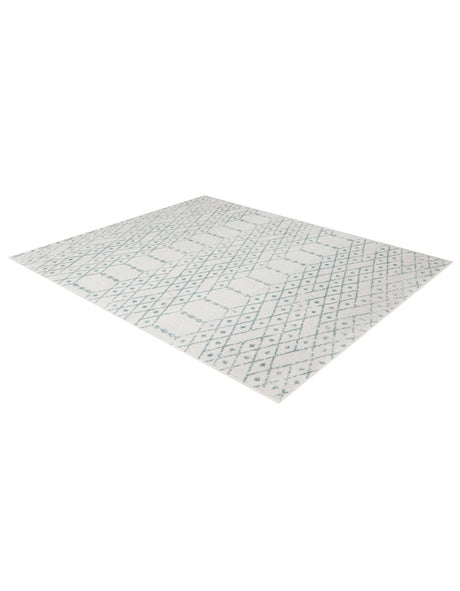 Ivory Aqua 10' x 14' Paxon Trellis Rectangle Area Rug Geometric Durable Stain Resistant Easy Clean Carpet for Modern Interior Home Decor for Sale at Rug Engine