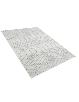 Ivory Aqua 10' x 13' Paxon Trellis Rectangle Area Rug Geometric Durable Stain Resistant Easy Clean Carpet for Modern Interior Home Decor for Sale at Rug Engine