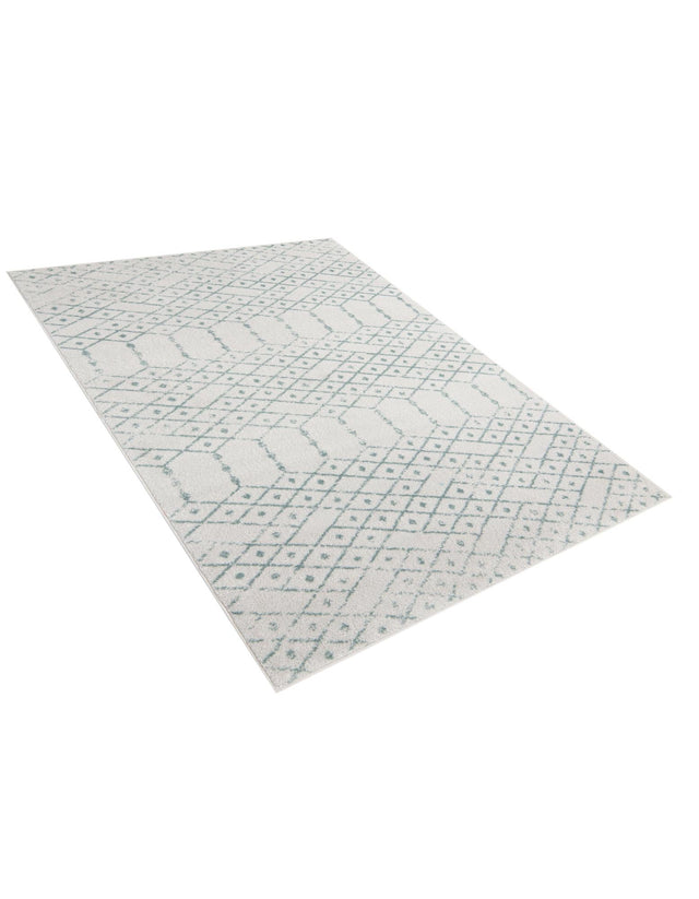 Ivory Aqua 10' x 13' Paxon Trellis Rectangle Area Rug Geometric Durable Stain Resistant Easy Clean Carpet for Modern Interior Home Decor for Sale at Rug Engine