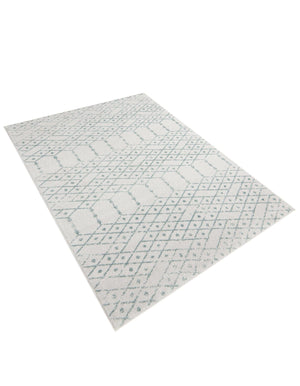 Ivory Aqua 7' x 10' Paxon Trellis Rectangle Area Rug Geometric Durable Stain Resistant Easy Clean Carpet for Modern Interior Home Decor for Sale at Rug Engine