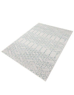 Ivory Aqua 7' x 10' Paxon Trellis Rectangle Area Rug Geometric Durable Stain Resistant Easy Clean Carpet for Modern Interior Home Decor for Sale at Rug Engine