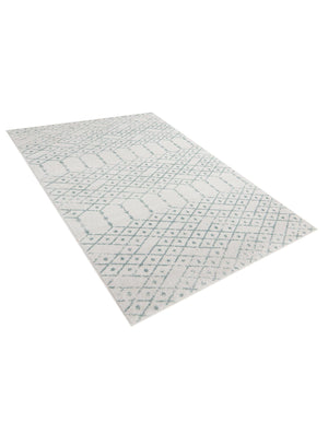 Ivory Aqua 6' x 9' Paxon Trellis Rectangle Area Rug Geometric Durable Stain Resistant Easy Clean Carpet for Modern Interior Home Decor for Sale at Rug Engine