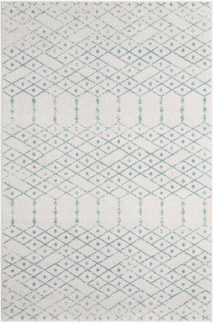 Ivory Aqua 6' x 9' Paxon Trellis Rectangle Area Rug Geometric Durable Stain Resistant Easy Clean Carpet for Modern Interior Home Decor for Sale at Rug Engine