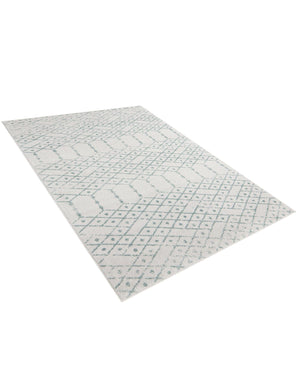 Ivory Aqua 5' 3 x 8' Paxon Trellis Rectangle Area Rug Geometric Durable Stain Resistant Easy Clean Carpet for Modern Interior Home Decor for Sale at Rug Engine