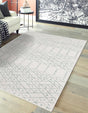 Ivory Aqua 9' x 12' Paxon Trellis Rectangle Area Rug Geometric Durable Stain Resistant Easy Clean Carpet for Modern Interior Home Decor for Sale at Rug Engine