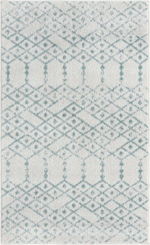 Ivory Aqua 3' 3 x 5' 3 Paxon Trellis Rectangle Area Rug Geometric Durable Stain Resistant Easy Clean Carpet for Modern Interior Home Decor for Sale at Rug Engine