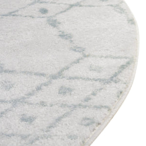 Ivory Aqua 5' 3 x 5' 3 Paxon Trellis Round Area Rug Geometric Durable Stain Resistant Easy Clean Carpet for Modern Interior Home Decor for Sale at Rug Engine