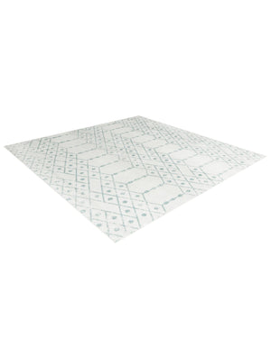 Ivory Aqua 7' 10 x 7' 10 Paxon Trellis Square Area Rug Geometric Durable Stain Resistant Easy Clean Carpet for Modern Interior Home Decor for Sale at Rug Engine