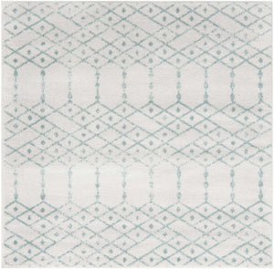 Ivory Aqua 5' 3 x 5' 3 Paxon Trellis Square Area Rug Geometric Durable Stain Resistant Easy Clean Carpet for Modern Interior Home Decor for Sale at Rug Engine