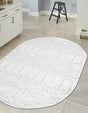 Ivory Aqua 7' 10 x 10' Paxon Trellis Oval Area Rug Geometric Durable Stain Resistant Easy Clean Carpet for Modern Interior Home Decor for Sale at Rug Engine