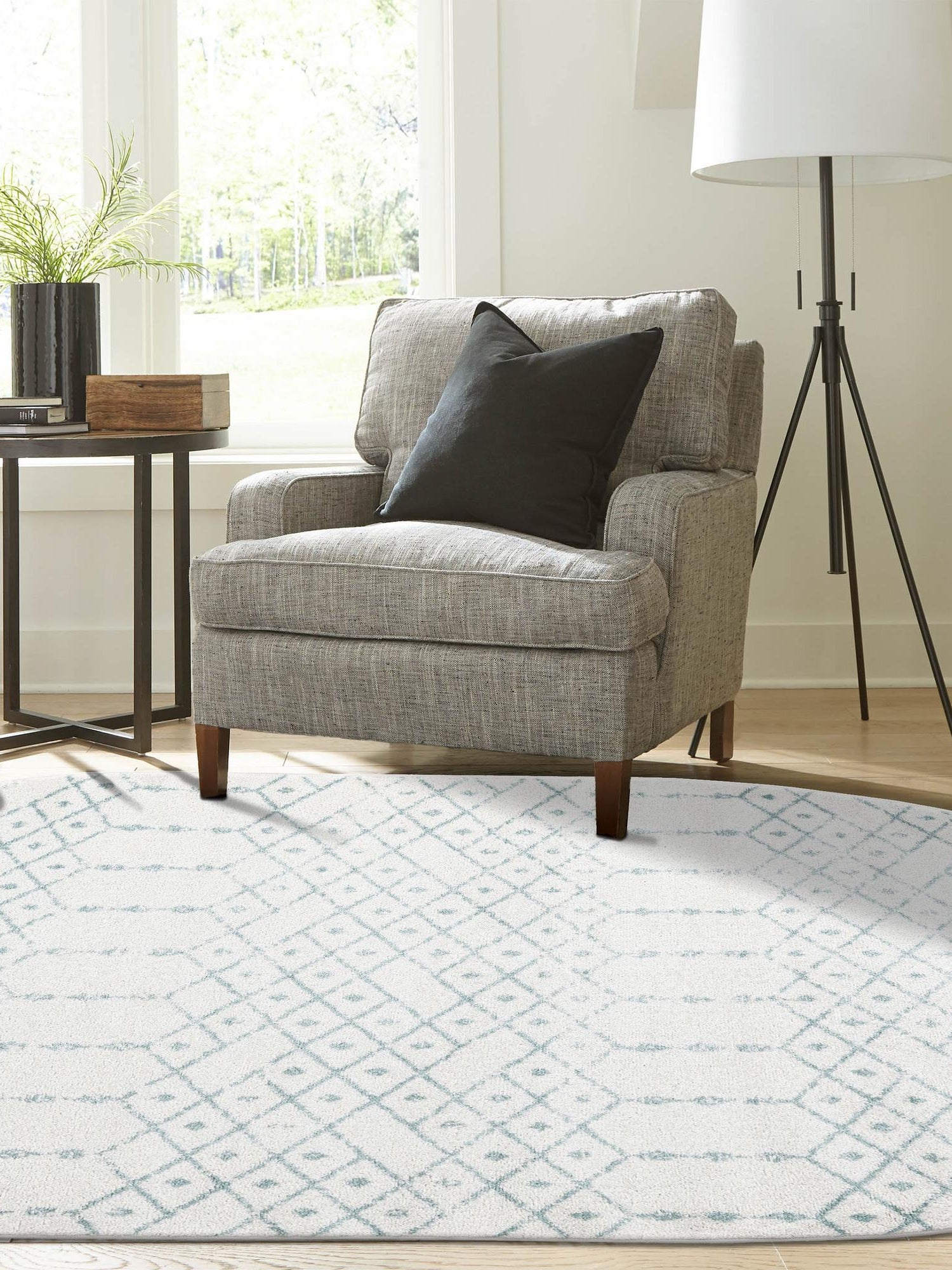Ivory Aqua 7' 10 x 10' Paxon Trellis Oval Area Rug Geometric Durable Stain Resistant Easy Clean Carpet for Modern Interior Home Decor for Sale at Rug Engine