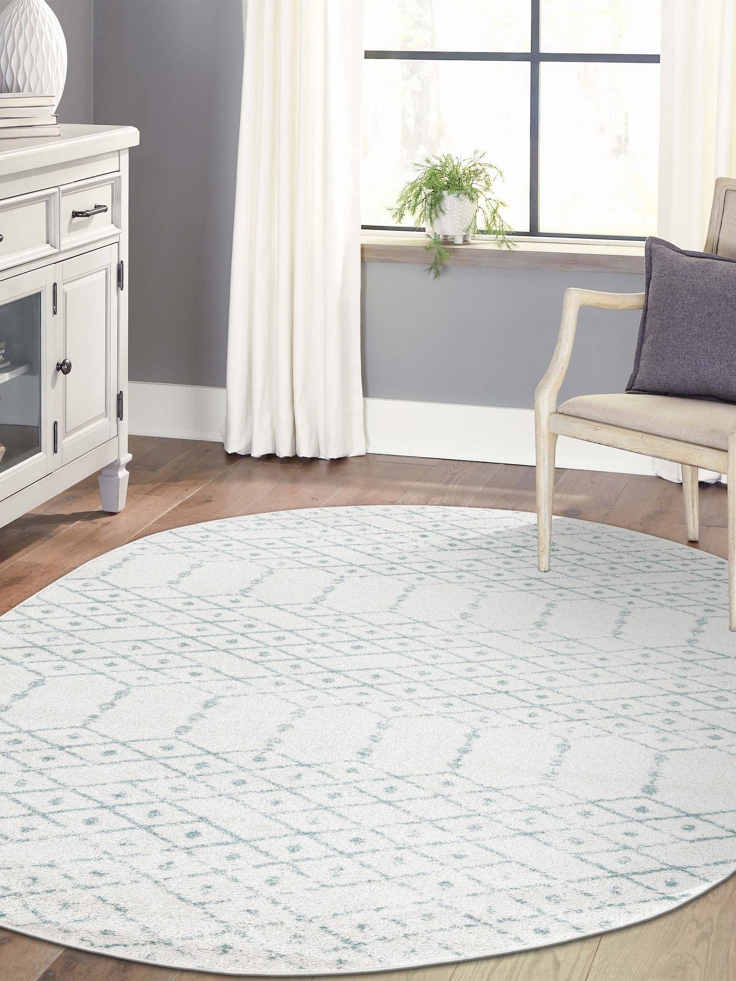 Ivory Aqua 5' 3 x 8' Paxon Trellis Oval Area Rug Geometric Durable Stain Resistant Easy Clean Carpet for Modern Interior Home Decor for Sale at Rug Engine