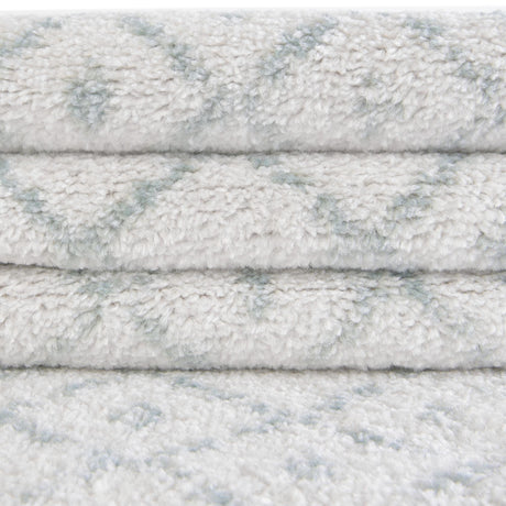 Ivory Aqua 5' 3 x 5' 3 Paxon Trellis Octagon Area Rug Geometric Durable Stain Resistant Easy Clean Carpet for Modern Interior Home Decor for Sale at Rug Engine