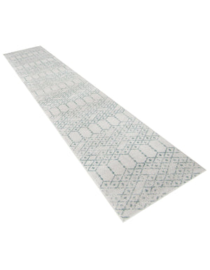 Ivory Aqua 2' 11 x 16' Paxon Trellis Runner Area Rug Geometric Durable Stain Resistant Easy Clean Carpet for Modern Interior Home Decor for Sale at Rug Engine