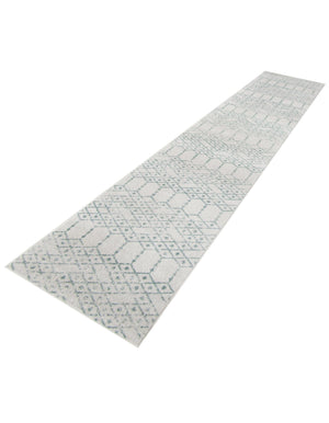 Ivory Aqua 2' 11 x 16' Paxon Trellis Runner Area Rug Geometric Durable Stain Resistant Easy Clean Carpet for Modern Interior Home Decor for Sale at Rug Engine