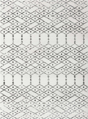 Ivory Black 10' x 14' Paxon Trellis Rectangle Area Rug Geometric Durable Stain Resistant Easy Clean Carpet for Modern Interior Home Decor for Sale at Rug Engine