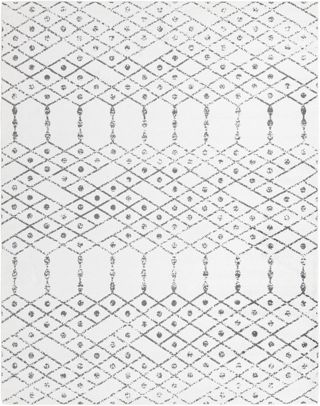 Ivory Black 10' x 13' Paxon Trellis Rectangle Area Rug Geometric Durable Stain Resistant Easy Clean Carpet for Modern Interior Home Decor for Sale at Rug Engine