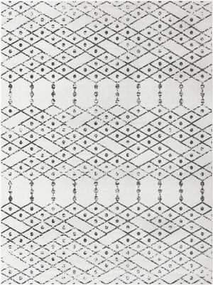 Ivory Black 9' x 12' Paxon Trellis Rectangle Area Rug Geometric Durable Stain Resistant Easy Clean Carpet for Modern Interior Home Decor for Sale at Rug Engine