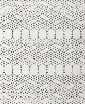 Ivory Black 7' 10 x 10' Paxon Trellis Rectangle Area Rug Geometric Durable Stain Resistant Easy Clean Carpet for Modern Interior Home Decor for Sale at Rug Engine