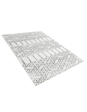 Ivory Black 7' x 10' Paxon Trellis Rectangle Area Rug Geometric Durable Stain Resistant Easy Clean Carpet for Modern Interior Home Decor for Sale at Rug Engine