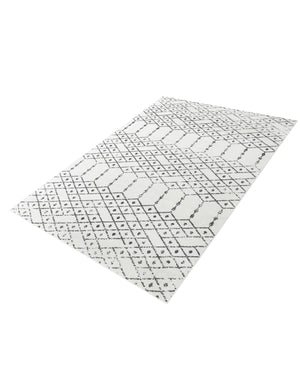 Ivory Black 7' x 10' Paxon Trellis Rectangle Area Rug Geometric Durable Stain Resistant Easy Clean Carpet for Modern Interior Home Decor for Sale at Rug Engine