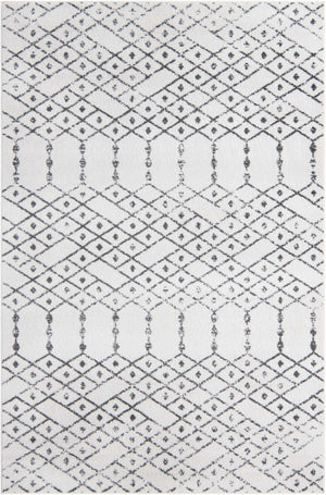 Ivory Black 6' x 9' Paxon Trellis Rectangle Area Rug Geometric Durable Stain Resistant Easy Clean Carpet for Modern Interior Home Decor for Sale at Rug Engine