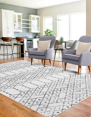 Ivory Black 4' x 6' Paxon Trellis Rectangle Area Rug Geometric Durable Stain Resistant Easy Clean Carpet for Modern Interior Home Decor for Sale at Rug Engine