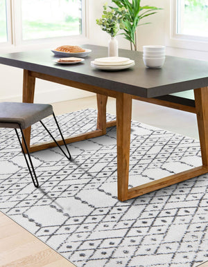 Ivory Black 7' x 10' Paxon Trellis Rectangle Area Rug Geometric Durable Stain Resistant Easy Clean Carpet for Modern Interior Home Decor for Sale at Rug Engine