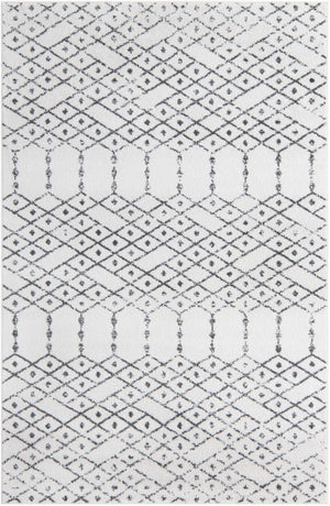 Ivory Black 5' 3 x 8' Paxon Trellis Rectangle Area Rug Geometric Durable Stain Resistant Easy Clean Carpet for Modern Interior Home Decor for Sale at Rug Engine
