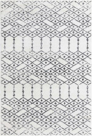 Ivory Black 4' x 6' Paxon Trellis Rectangle Area Rug Geometric Durable Stain Resistant Easy Clean Carpet for Modern Interior Home Decor for Sale at Rug Engine