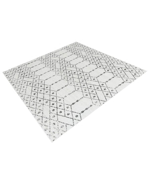 Ivory Black 7' 10 x 7' 10 Paxon Trellis Square Area Rug Geometric Durable Stain Resistant Easy Clean Carpet for Modern Interior Home Decor for Sale at Rug Engine
