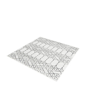 Ivory Black 5' 3 x 5' 3 Paxon Trellis Square Area Rug Geometric Durable Stain Resistant Easy Clean Carpet for Modern Interior Home Decor for Sale at Rug Engine