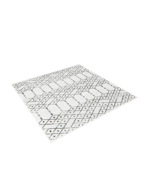Ivory Black 5' 3 x 5' 3 Paxon Trellis Square Area Rug Geometric Durable Stain Resistant Easy Clean Carpet for Modern Interior Home Decor for Sale at Rug Engine