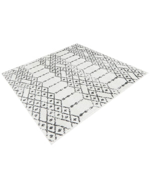Ivory Black 4' x 4' Paxon Trellis Square Area Rug Geometric Durable Stain Resistant Easy Clean Carpet for Modern Interior Home Decor for Sale at Rug Engine