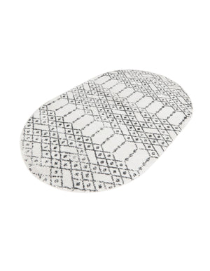 Ivory Black 4' x 6' Paxon Trellis Oval Area Rug Geometric Durable Stain Resistant Easy Clean Carpet for Modern Interior Home Decor for Sale at Rug Engine