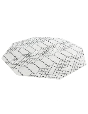 Ivory Black 7' 10 x 7' 10 Paxon Trellis Octagon Area Rug Geometric Durable Stain Resistant Easy Clean Carpet for Modern Interior Home Decor for Sale at Rug Engine