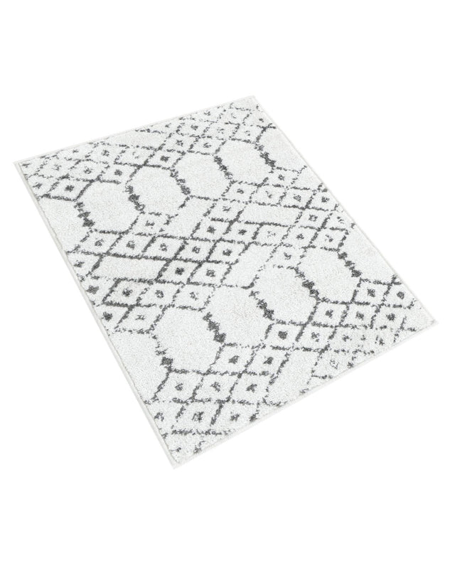 Ivory Black 2' x 3' Paxon Trellis Rectangle Area Rug Geometric Durable Stain Resistant Easy Clean Carpet for Modern Interior Home Decor for Sale at Rug Engine