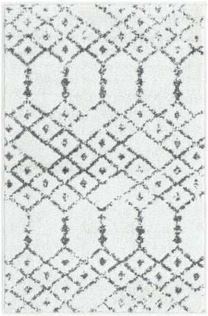 Ivory Black 2' x 3' Paxon Trellis Rectangle Area Rug Geometric Durable Stain Resistant Easy Clean Carpet for Modern Interior Home Decor for Sale at Rug Engine