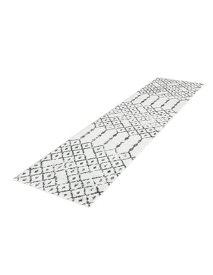 Ivory Black 2' x 6' Paxon Trellis Runner Area Rug Geometric Durable Stain Resistant Easy Clean Carpet for Modern Interior Home Decor for Sale at Rug Engine