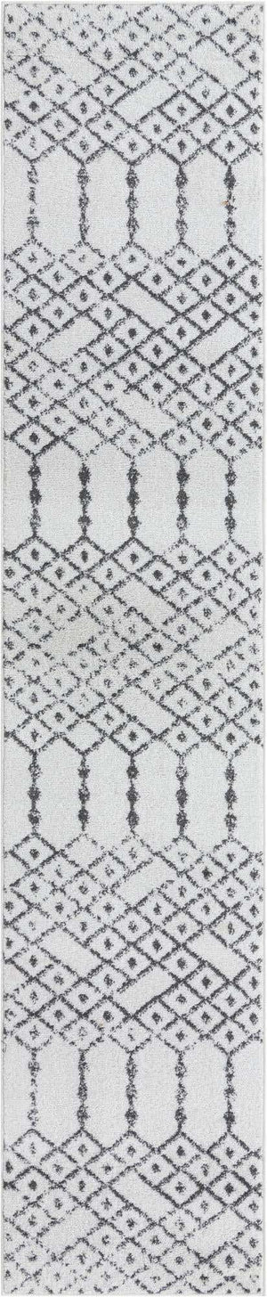 Ivory Black 2' x 9' 10 Paxon Trellis Runner Area Rug Geometric Durable Stain Resistant Easy Clean Carpet for Modern Interior Home Decor for Sale at Rug Engine