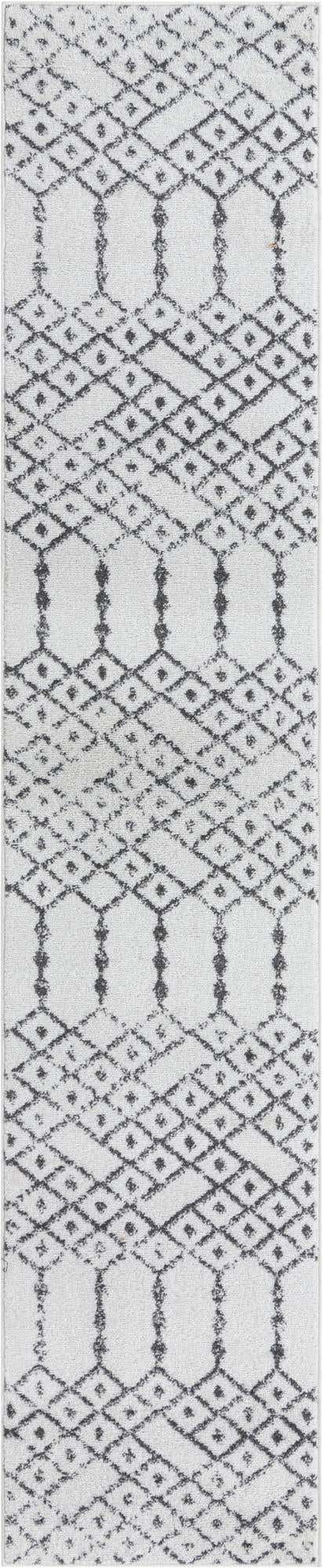 Ivory Black 2' x 9' 10 Paxon Trellis Runner Area Rug Geometric Durable Stain Resistant Easy Clean Carpet for Modern Interior Home Decor for Sale at Rug Engine