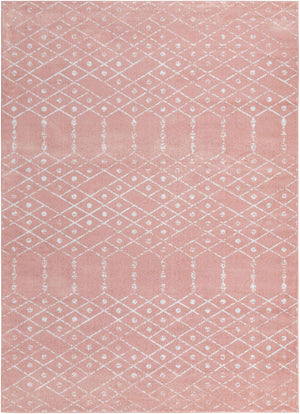 Rose Pink 10' x 14' Paxon Trellis Rectangle Area Rug Geometric Durable Stain Resistant Easy Clean Carpet for Modern Interior Home Decor for Sale at Rug Engine