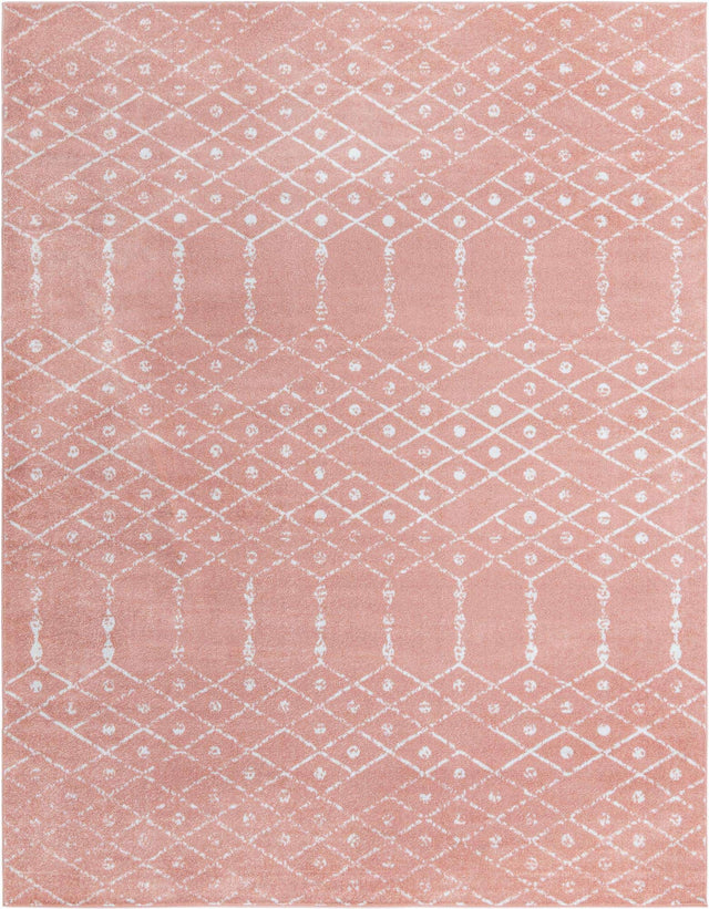 Rose Pink 10' x 13' Paxon Trellis Rectangle Area Rug Geometric Durable Stain Resistant Easy Clean Carpet for Modern Interior Home Decor for Sale at Rug Engine