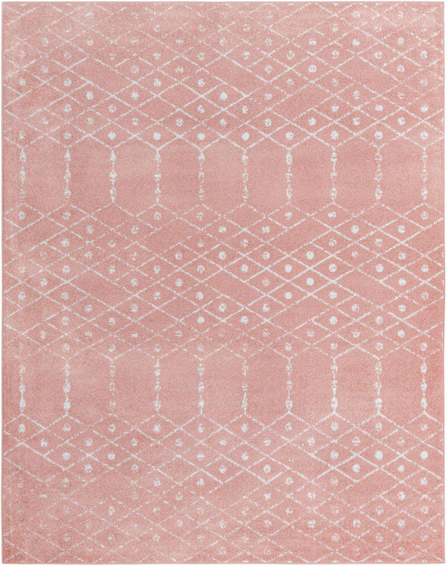 Rose Pink 7' 10 x 10' Paxon Trellis Rectangle Area Rug Geometric Durable Stain Resistant Easy Clean Carpet for Modern Interior Home Decor for Sale at Rug Engine